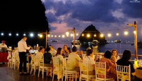Sharing stories under a limestone sky